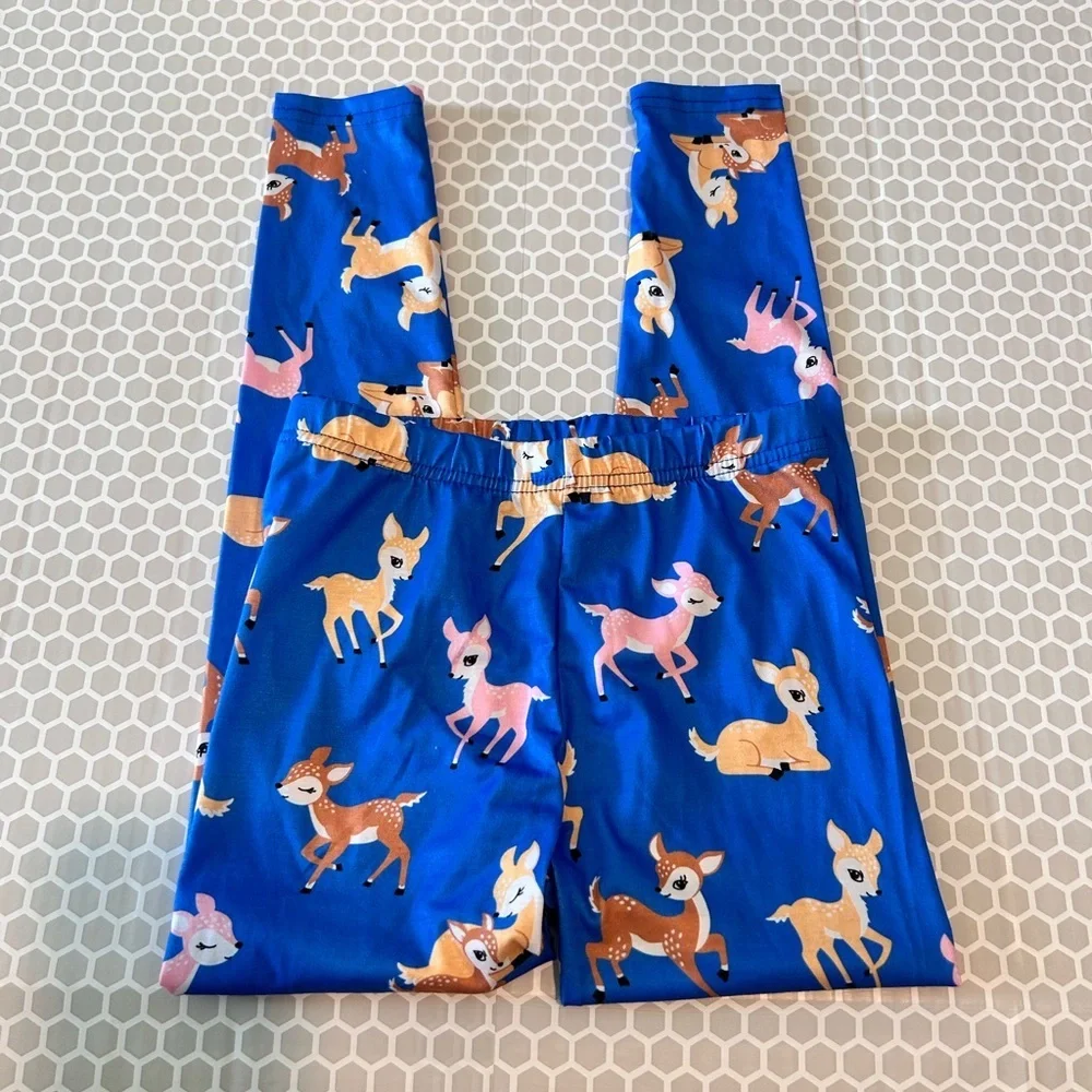 My Fav Deer Print Blue Pajama Set